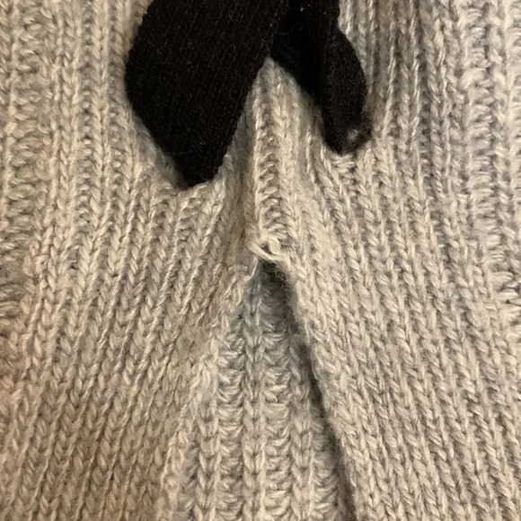 Halogen Wool Blend Pullover Gray Sweater Black Lace Up Size Small Petite - Picture 13 of 15